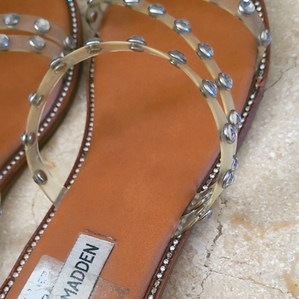 Steve Madden Tan Studded Sandals - Picture 9 of 10